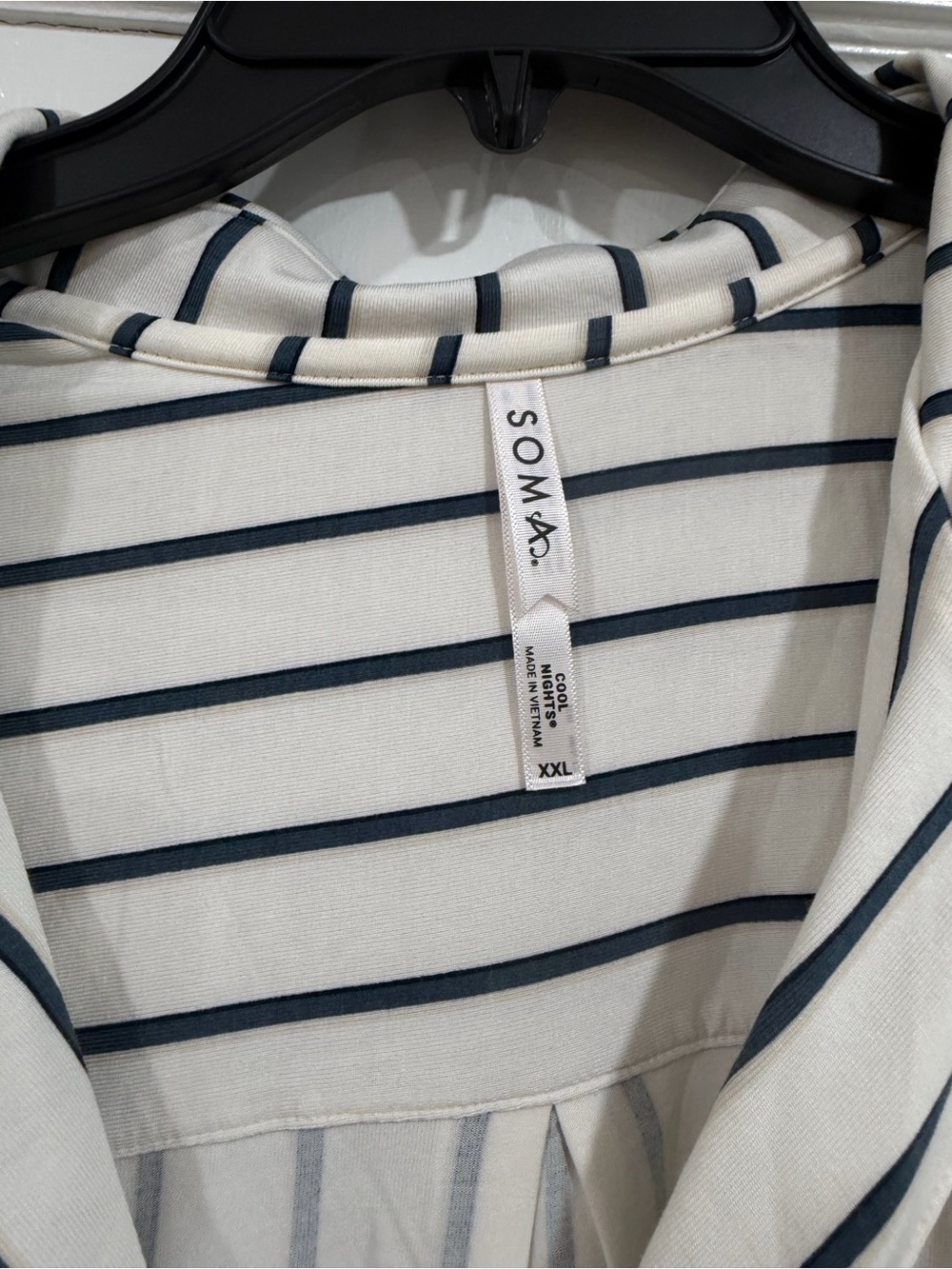 Soma Cream and Black Striped Button-Up Pajama Set - Picture 2 of 10